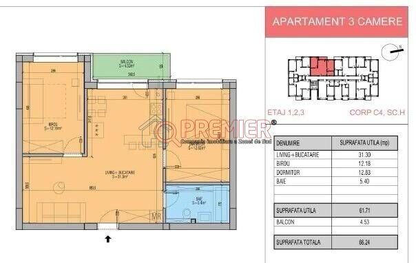 Popesti Leordeni, Splaiul Unirii, promotie apartament 3 camere nou